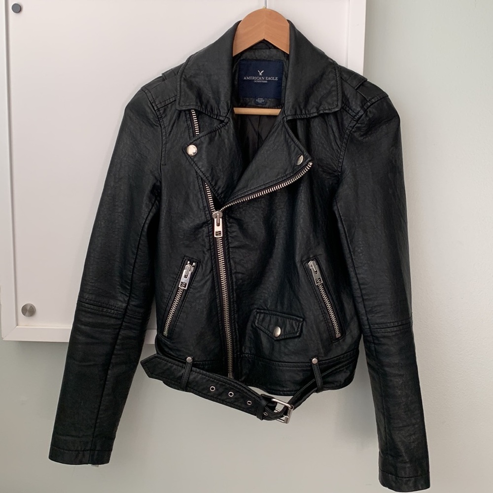 AE American Eagle faux leather moto jacket